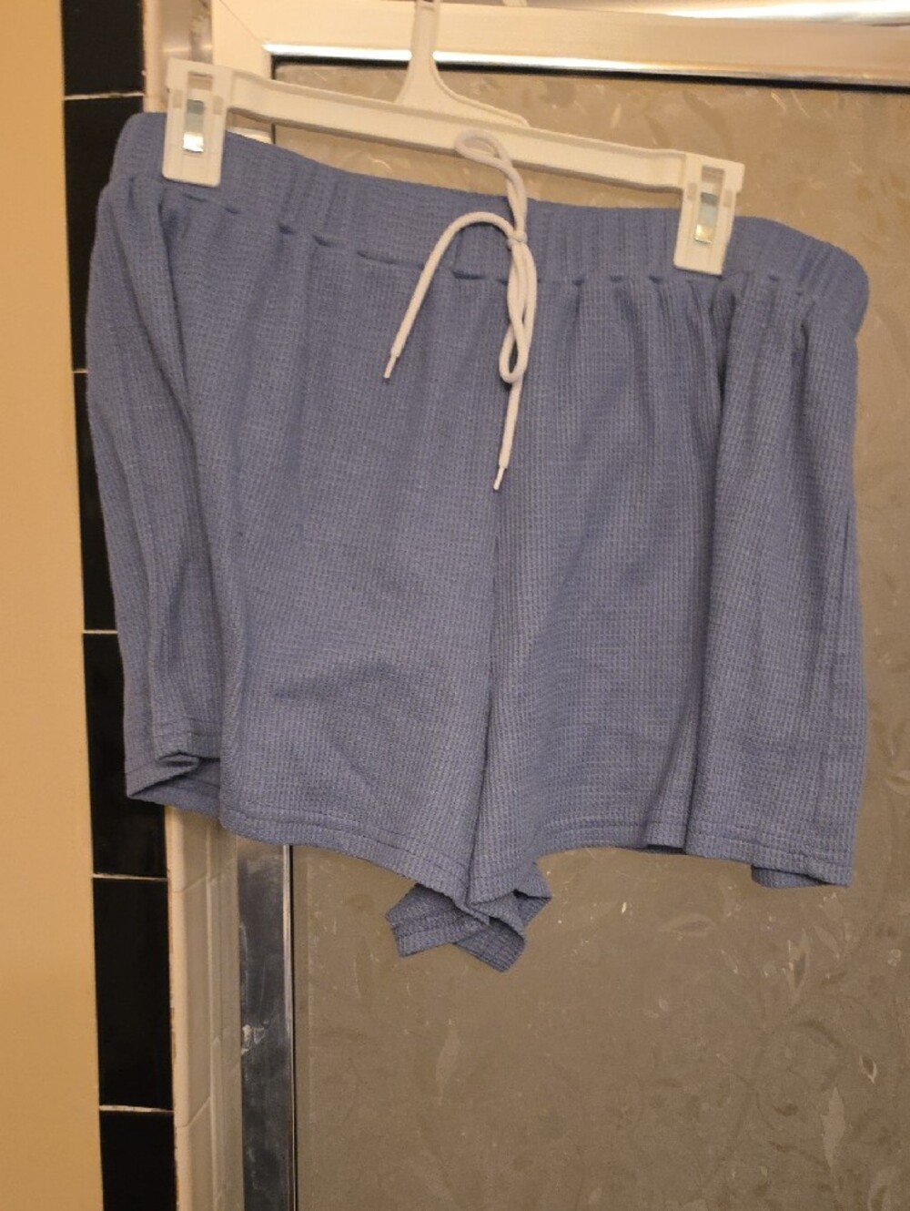 Women’s Relaxed Waffle Henley Set - Light Blue - Picture 2 of 2